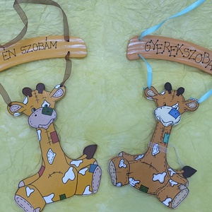 Zsiráfos gyerekszpba tábla - Meska.hu