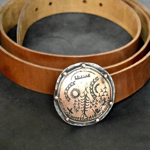 Bőr öv, övcsat, sámándob -  - Meska.hu