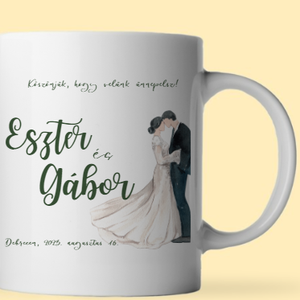 Köszönetajándék bögre/ültetőkártya helyett - esküvő - emlék & ajándék - köszönőajándék - Meska.hu