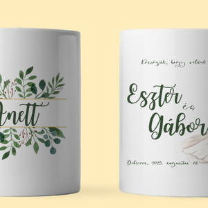 Köszönetajándék bögre/ültetőkártya helyett - esküvő - emlék & ajándék - köszönőajándék - Meska.hu