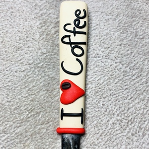Hosszú nyelű latte kanál-I love Coffee - otthon & életmód - konyhafelszerelés, tálalás - tálalás - kanál & villa - Meska.hu