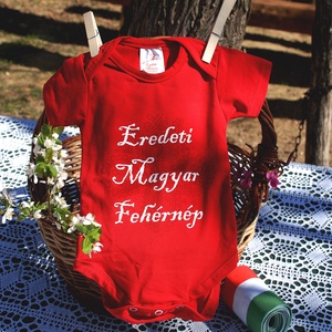 Eredeti Magyar Fehérnép bodri piros RU - ruha & divat - babaruha & gyerekruha - body - Meska.hu
