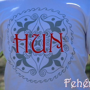HUN férfipóló fehér - ruha & divat - férfi ruha - póló - Meska.hu