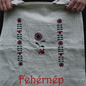 Fehérnép csángó cekkere - táska & tok - bevásárlás & shopper táska - shopper, textiltáska, szatyor - Meska.hu