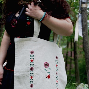Fehérnép csángó cekkere - táska & tok - bevásárlás & shopper táska - shopper, textiltáska, szatyor - Meska.hu