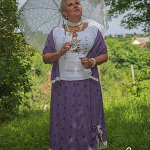LINA szoknya ó-levendula/bézs -  - Meska.hu