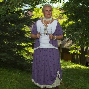 LINA szoknya ó-levendula/bézs -  - Meska.hu