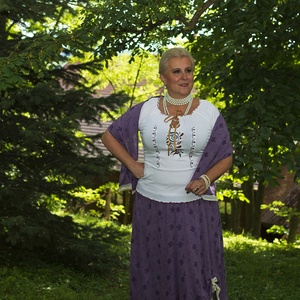 LINA szoknya ó-levendula/bézs -  - Meska.hu