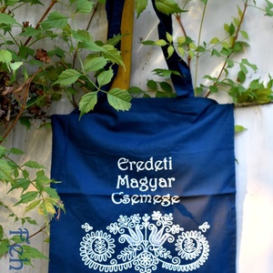 Csemege cekker (kobaltkék), Táska & Tok, Bevásárlás & Shopper táska, Shopper, textiltáska, szatyor, Varrás, Festett tárgyak, Meska