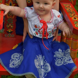Leányka pörgős szoknya - királykék - ruha & divat - babaruha & gyerekruha - szoknya - Meska.hu
