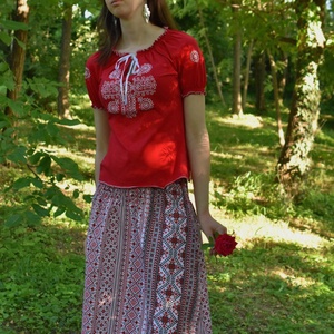 Hargita szoknya - piros -  - Meska.hu