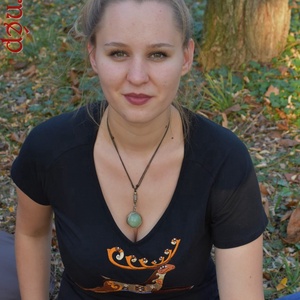 Aranyszarvas női póló, fekete RU - ruha & divat - női ruha - póló, felső - Meska.hu