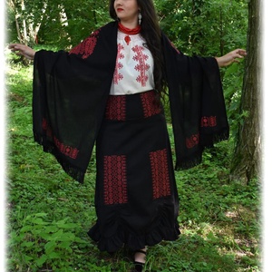 Borbolya szoknya  fekete - ruha & divat - női ruha - szoknya - Meska.hu
