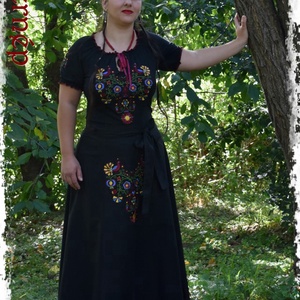 Rábaközi lapszoknya  fekete - ruha & divat - női ruha - szoknya - Meska.hu