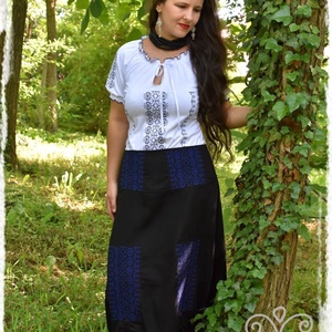 Borbolya szoknya (fekete-kék) - ruha & divat - női ruha - szoknya - Meska.hu