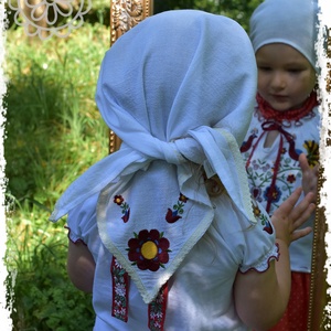 Leányka nyári gézkendő � rábaközi - ruha & divat - sál, sapka, kendő - kendő - Meska.hu