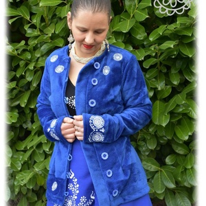 Zalai fehérhímzéssel díszített lapszoknya  kék - ruha & divat - női ruha - szoknya - Meska.hu