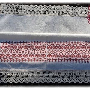 Borbolya keresztszemes törlőruha (bordó) - otthon & életmód - fürdőszoba - törölköző - Meska.hu