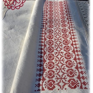 Borbolya keresztszemes törlőruha (bordó) - otthon & életmód - fürdőszoba - törölköző - Meska.hu