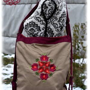 Cifra hátitarisznya � Matyó (bordó-khaki) - Meska.hu