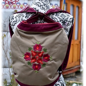 Cifra hátitarisznya � Matyó (bordó-khaki) - táska & tok - hátizsák - hátizsák - Meska.hu