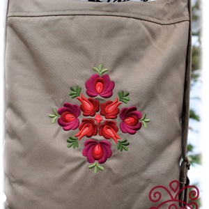 Cifra hátitarisznya � Matyó (khaki) - táska & tok - hátizsák - hátizsák - Meska.hu