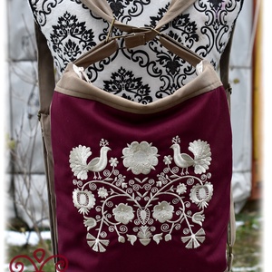 Cifra hátitarisznya � Rábaközi (khaki-bordó) - táska & tok - hátizsák - hátizsák - Meska.hu