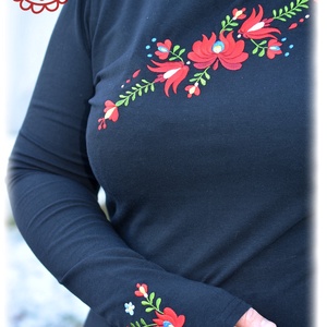 Garbó � Matyó (fekete) - ruha & divat - női ruha - pulóver - Meska.hu