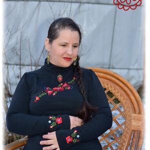 Garbó � Matyó (fekete) - ruha & divat - női ruha - pulóver - Meska.hu