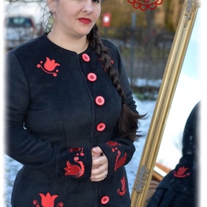 Fehérnép-ujjas mezőségi (fekete) - ruha & divat - női ruha - kabát - Meska.hu