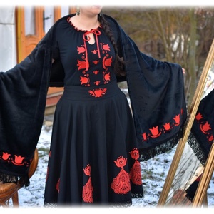 Mezőségi stóla (fekete) - ruha & divat - sál, sapka, kendő - stóla - Meska.hu