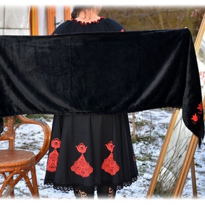 Mezőségi stóla (fekete) - ruha & divat - sál, sapka, kendő - stóla - Meska.hu