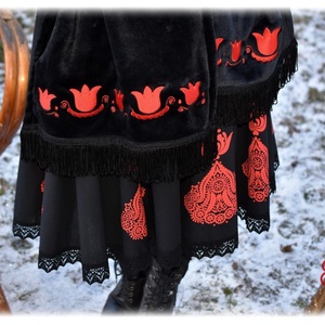 Mezőségi stóla (fekete) - ruha & divat - sál, sapka, kendő - stóla - Meska.hu