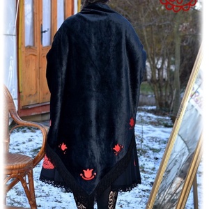 Mezőségi nagykendő (fekete) - ruha & divat - sál, sapka, kendő - vállkendő - Meska.hu