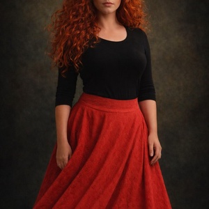 Madeira-géz, dupla rétegű körloknis szoknya � piros, Ruha & Divat, Női ruha, Szoknya, Varrás, MESKA