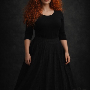 Madeira-géz, dupla rétegű körloknis szoknya � fekete - ruha & divat - női ruha - szoknya - Meska.hu