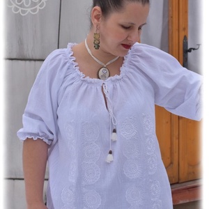 Zalai Ragyogó: Fehérnép zalai fehérhímzéses gézblúza � fehér RU - ruha & divat - női ruha - blúz - Meska.hu