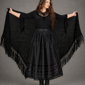 Kánya szoknya � fekete brokát - ruha & divat - női ruha - szoknya - Meska.hu