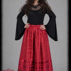 Kánya szoknya � bordó brokát - ruha & divat - női ruha - szoknya - Meska.hu