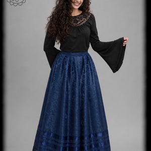 Kánya szoknya � kék brokát - Meska.hu