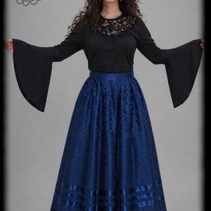 Kánya szoknya � kék brokát - ruha & divat - női ruha - szoknya - Meska.hu