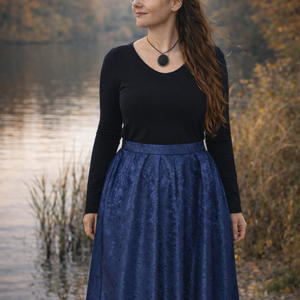 Kánya szoknya � kék brokát - ruha & divat - női ruha - szoknya - Meska.hu