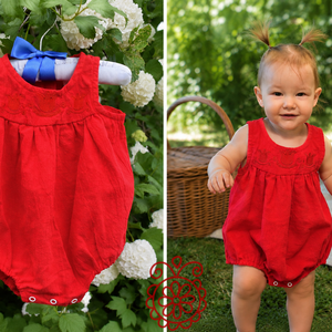 Géz napozó mezőségi tulipános, piros - baba - mama - babaruházat - baba body - Meska.hu