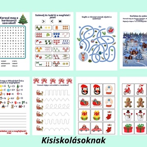 Karácsonyi füzet kisiskolásoknak - játék & sport - készségfejlesztő és logikai játék - oktató játékok - Meska.hu