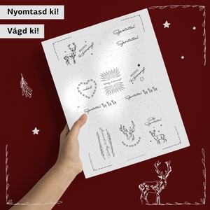 Szarvasos ajándékkísérő kártyák (11 db) - karácsony - karácsonyi ajándékozás - karácsonyi képeslap, üdvözlőlap, ajándékkísérő - Meska.hu