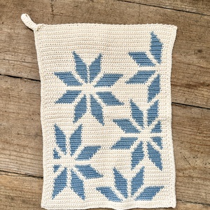 Csillagos horgolt kéztörlő - otthon & életmód - fürdőszoba - törölköző - Meska.hu