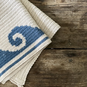 Hullámos horgolt kéztörlő - otthon & életmód - fürdőszoba - törölköző - Meska.hu