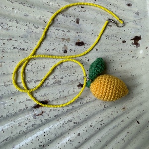 Citromos nyaklánc, Ékszer, Fülbevaló, Lógó fülbevaló, Horgolás, Ékszerkészítés, MESKA