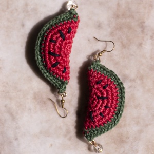 Dinnyés fülbevaló - ékszer - fülbevaló - lógó fülbevaló - Meska.hu