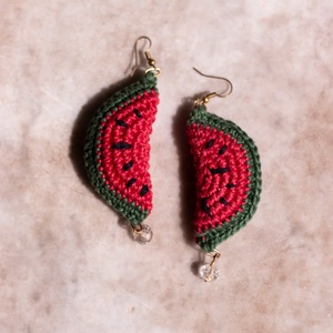 Dinnyés fülbevaló - ékszer - fülbevaló - lógó fülbevaló - Meska.hu